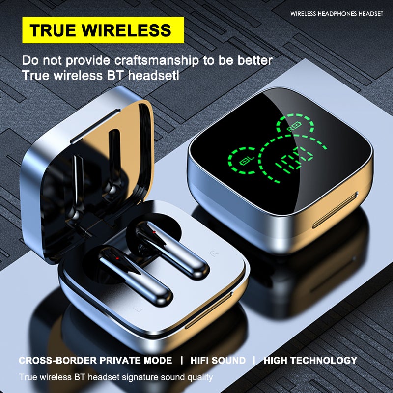 True Wireless Headphones White - Waterproof Sweatproof In-ear Headphone for Outdoor Sports - Image 2