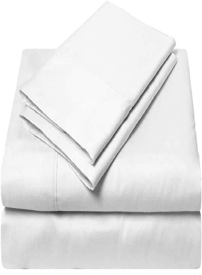 Rajlinen طقم ملاءات سرير راجلينين مقاس كينج مكون من 4 قطع - طقم ملاءات سرير قطنية 100% - ملاءات سرير فاخرة للفنادق بجيب عميق يصل إلى 15 بوصة - مقاومة للتجاعيد والبهتان والبقع (كينج، أبيض) - Image 4