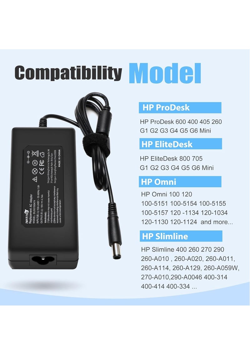 90W 65W Power Supply for HP ProDesk 600 400 G1 G2 G3 G4 G5 G6 Mini PC HP EliteDesk 800 Mini HP Omni 120 100 All-in-One HP Slimline 260 400 260-A010 260-A114 Power - Image 2