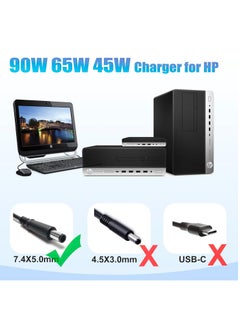 Generic 90W 65W Power Supply for HP ProDesk 600 400 G1 G2 G3 G4 G5 G6 Mini PC HP EliteDesk 800 Mini HP Omni 120 100 All-in-One HP Slimline 260 400 260-A010 260-A114 Power  - Image 4