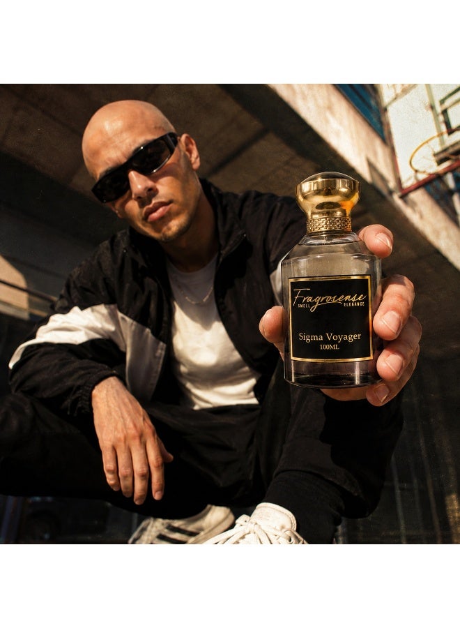 Fragrosense عطر سيغما فويجر للرجال 100 مل، عطر فرنسي فاخر يدوم طويلاً، رائحة حمضية منعشة حارة خشبية عطرية فواكه، كولونيا مغامرة جريئة، هدية يومية للرجال - Image 2