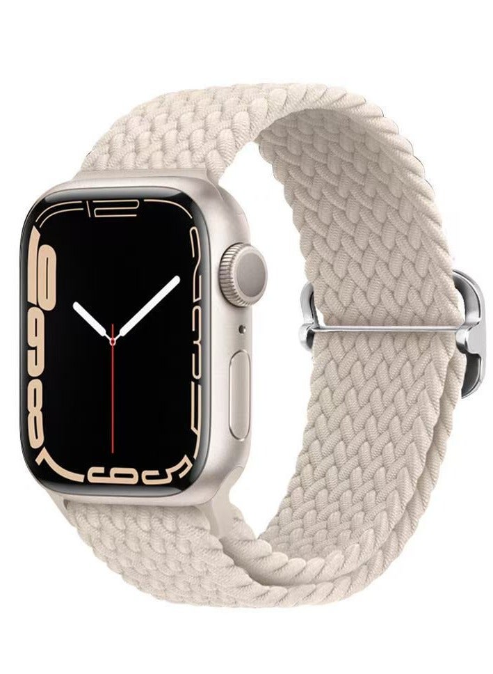 Watch Nylon Band 42/44/45/46/49mm Compatible with Apple Watch Series 8/7/SE/6/5/4/3/2/1 Starlight color 