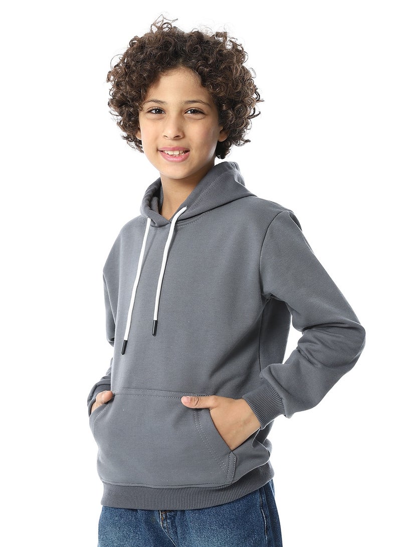 Andora Slip On Fleeced Boys Hoodie _ Dark Grey - Image 2