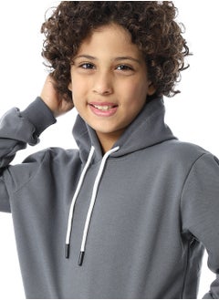 Andora Slip On Fleeced Boys Hoodie _ Dark Grey  - Image 5