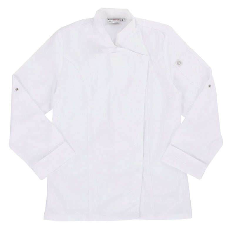 Chef Works Women's Lansing Chef Coat, White, X-Large - Image 4
