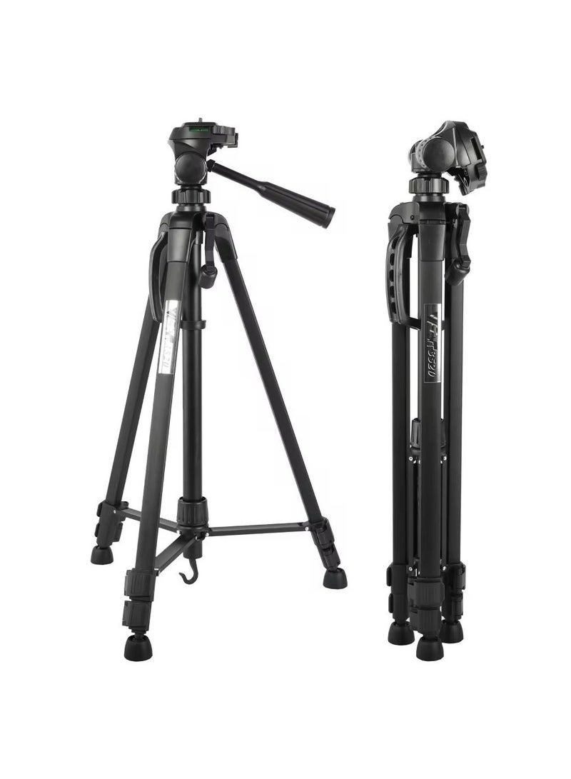 ELTRAZONE WT-3520 140cm Camera Tripod – Lightweight Universal Aluminium Alloy Tripod Stand with 3-Way Pan Head & Quick Release Plate, Extendable 1400MM Tripod with Portable Carry Pouch - Image 1