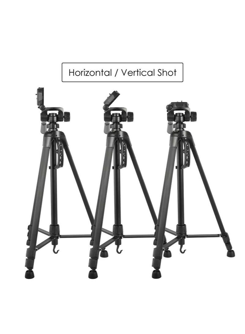 ELTRAZONE WT-3520 140cm Camera Tripod – Lightweight Universal Aluminium Alloy Tripod Stand with 3-Way Pan Head & Quick Release Plate, Extendable 1400MM Tripod with Portable Carry Pouch - Image 4