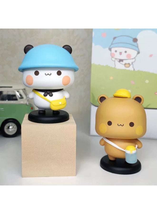Panda One Two And Cloth Daily Hand-made Blind Box Doll Desktop Cute Trendy Toy Girl Car Ornaments-Color:One And Two Backpacks  - Image 3