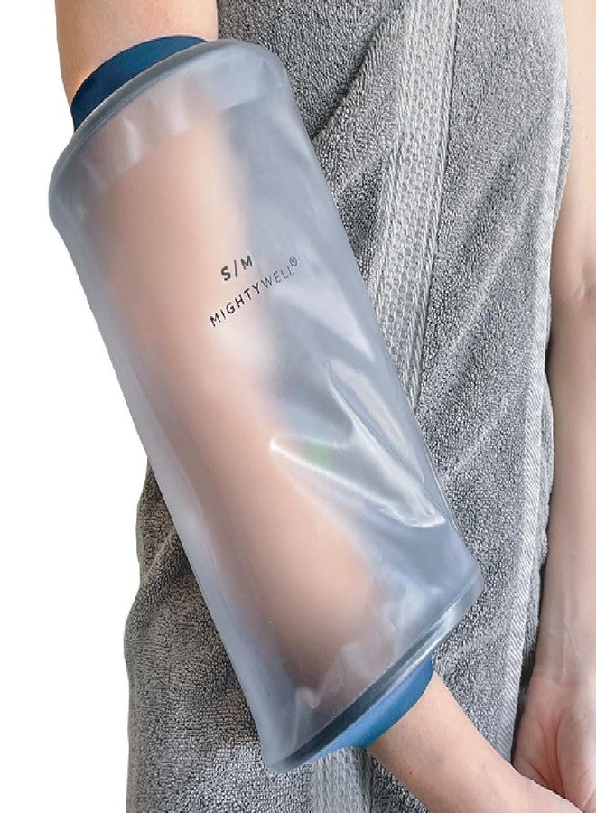 Mighty Well غطاء استحمام Mighty Well H2O Shield لخط PICC - غطاء قابل لإعادة الاستخدام ومقاوم للماء لخط الوريد وخط PICC، وواقي للجبيرة والجروح للاستحمام على الذراع العلوي، مقاس كبير/كبير جدًا - Image 1