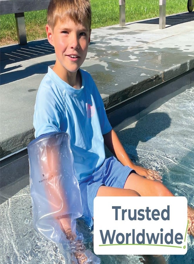 Mighty Well غطاء استحمام Mighty Well H2O Shield لخط PICC - غطاء قابل لإعادة الاستخدام ومقاوم للماء لخط الوريد وخط PICC، وواقي للجبيرة والجروح للاستحمام على الذراع العلوي، مقاس كبير/كبير جدًا - Image 5