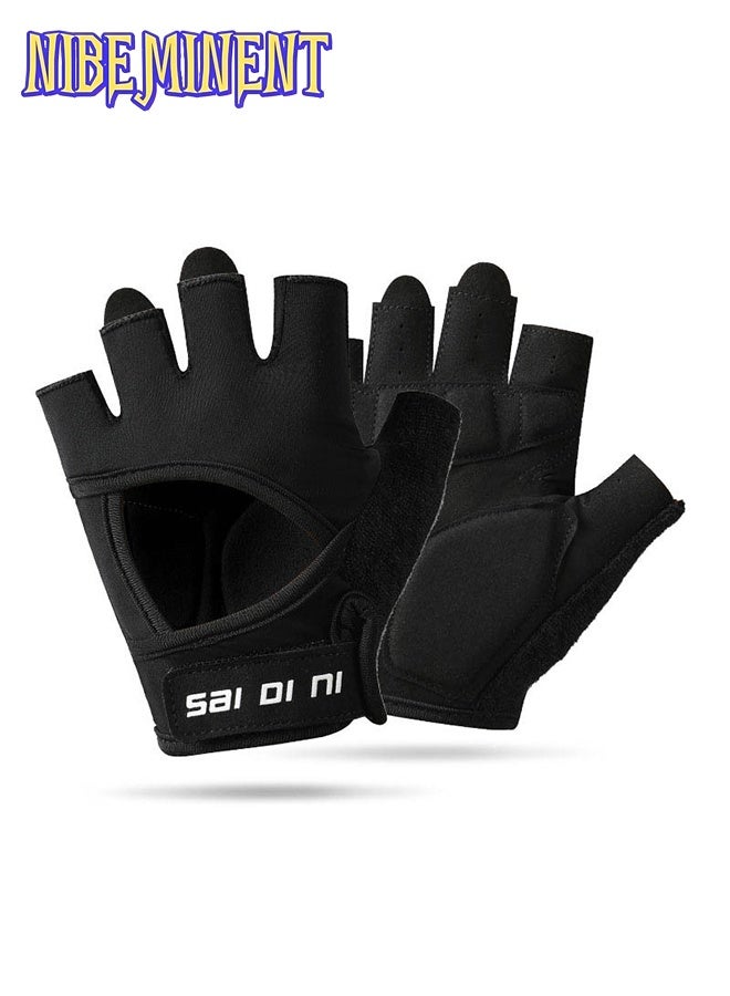 NIBEMINENT قفازات يد رياضية مع مقاومة للانزلاق ومقاومة للاهتراء، قفازات تمرين مريحة وقفازات رياضية قابلة للتنفس لقفازات رفع الأثقال - Image 1