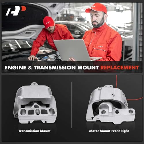 A-Premium 2PCS Engine Motor Mount and Transmission Mount Set Compatible with Volkswagen Jetta 1999-2005, Golf 1999-2006, Beetle 1998-2005, 1.8L 1.9L 2.0L, Replace# 1J0199262BF, 1J0199555AH - Image 2