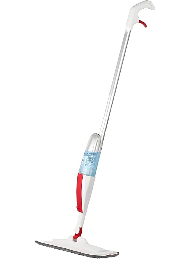 PROMASS HOME ESSENTIAL Spray Mop for Floor Cleaning – 360° Microfiber Mop with Water-Locking Cloth, Fine Mist Nozzlel, One-Handed Operation for Cleaning Kitchen, Wood, and Ceramic Tile Floors, Red - Image 1