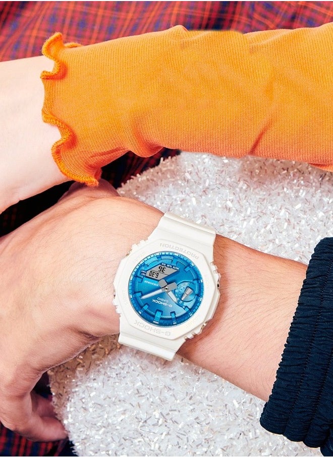G-Shock Limited Edition Winter Sparkle Analog-Digital Blue Dial Resin Strap Men's Watch GA-2100WS-7ADR
