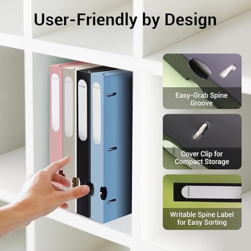 MUKAWA 1 Inch 3 Ring Binder, D-Ring Binder Holds 250 Sheets, PP Cover with Writable Spine Label, Lay-Flat Design, Letter Size 8.5x11, Lightweight for School, Office & Home Organization, 1 Pack, Black - Image 4