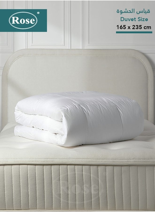 Rose - Premium White Hotel Stripe Comforter Duvet Insert Filling, High Quality Filling, Super Soft All Season Quilt, Single Size 235 x 165 cm - Image 1