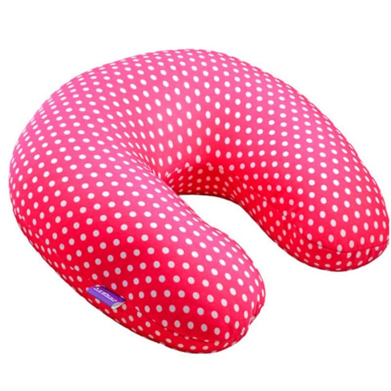 Viaggi Microbeads U Shape Neck Pillow for Travel and Relief Neck Pain Cervical Orthopedic Pillow Minidot Pink - Image 2