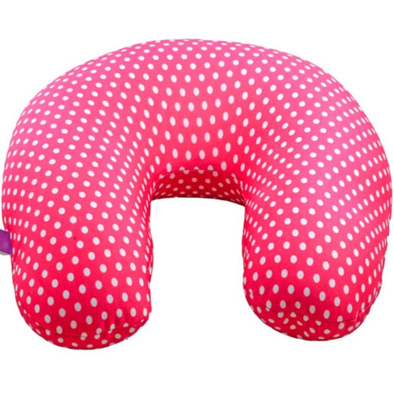 Viaggi Microbeads U Shape Neck Pillow for Travel and Relief Neck Pain Cervical Orthopedic Pillow Minidot Pink - Image 3