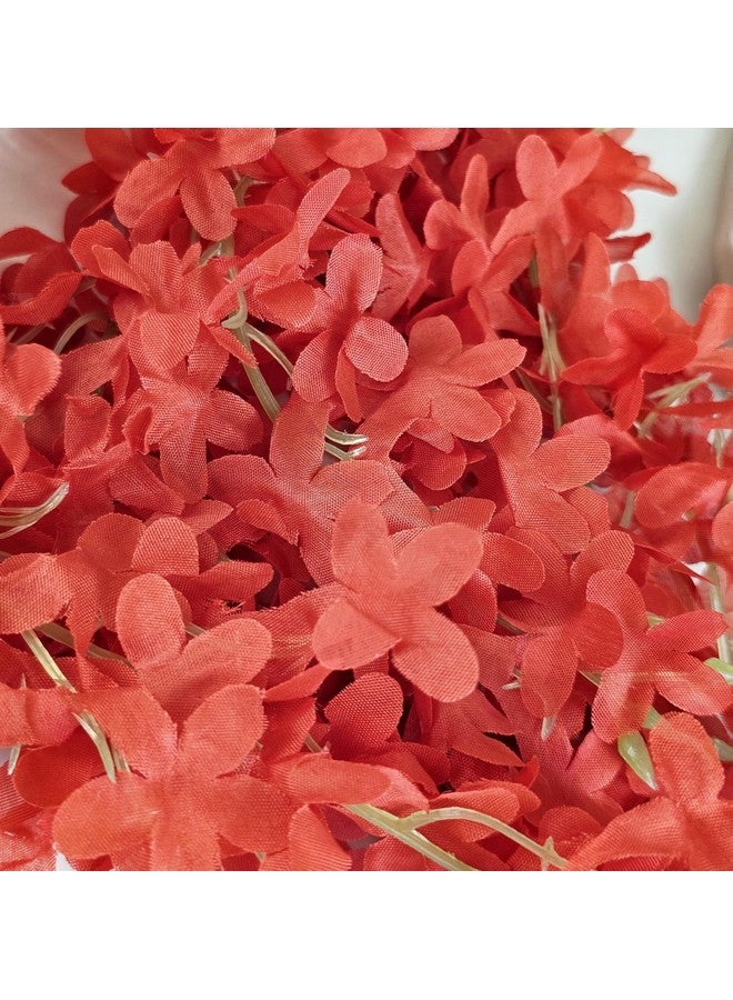 Satyam Kraft SATYAM KRAFT 2 Lines Artificial Ixora Flower Garlands - Decorative Hanging Plants for Home, Wedding,Home Decor,Office,Living Room,Festivals & Special Occasions (Pack of 2)(Red)  - Image 4