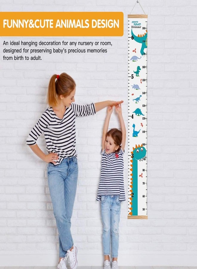 Outivity Growth Chart for Kids, Height Chart for Kids/Boys/Girls/Baby, Canvas & Wooden, Removable Growth Height Chart, Christmas Wall Room Decor -Dinosaur - Image 5