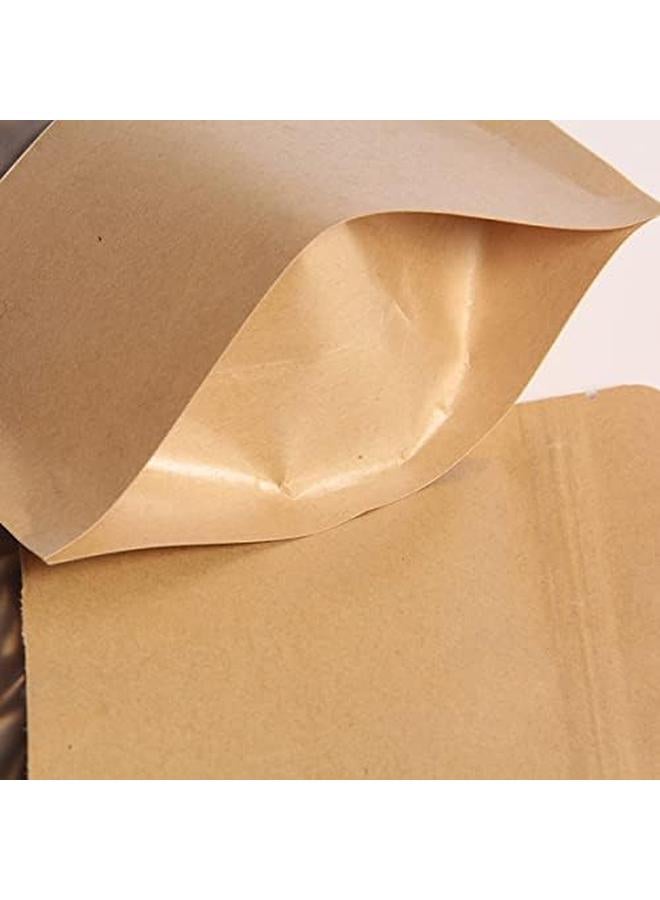 ECVV 40Pcs Kraft Bags With Transparent Window Multipurpose Stand Up Pouches Ziplock Seal Storage Bags For Small Business Family Packing 15X22Cm - Image 4