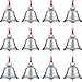 Sratte 24 Pack 1.5 Inch Christmas Bells Santa Sleigh Bell Christmas Believe Silver Ornament Printed Bell with Red - Image 2