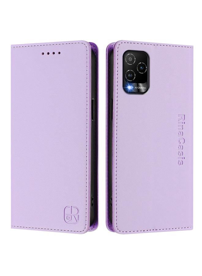 Zaboon Case For BLU View 5 Pro RC01 Dual-Folded Magnetic Suction RFID Leather Phone Case - Image 2