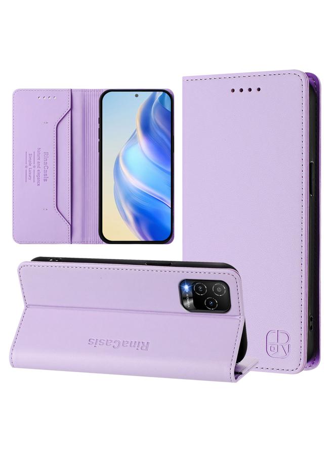 Zaboon Case For BLU View 5 Pro RC01 Dual-Folded Magnetic Suction RFID Leather Phone Case - Image 1