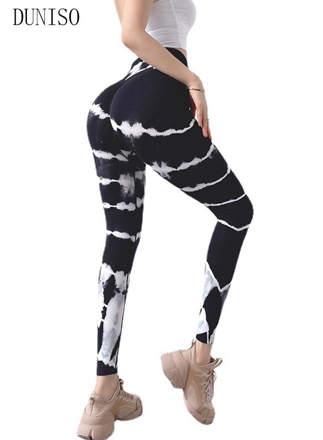 DUNISO Women‘s  High Waist quick dry Yoga Pants elastic Tummy Control  Pants Soft Athletic Workout Stretchy Leggings M - Image 5