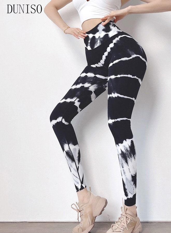 DUNISO Women‘s  High Waist quick dry Yoga Pants elastic Tummy Control  Pants Soft Athletic Workout Stretchy Leggings M - Image 2