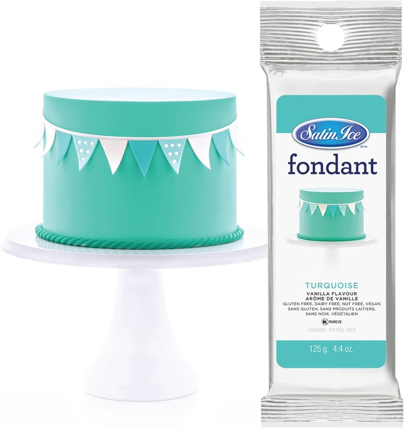 Satin Ice Turquoise Fondant - Vanilla Flavor - Image 1