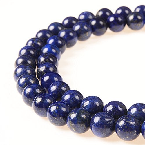 PLTbeads Gorgeous Natural Gemstone Loose Beads Smooth Round Approxi 15.5 inch DIY Bracelet Necklace for Jewelry Making (8mm, Lapis Lazuli) - Image 1