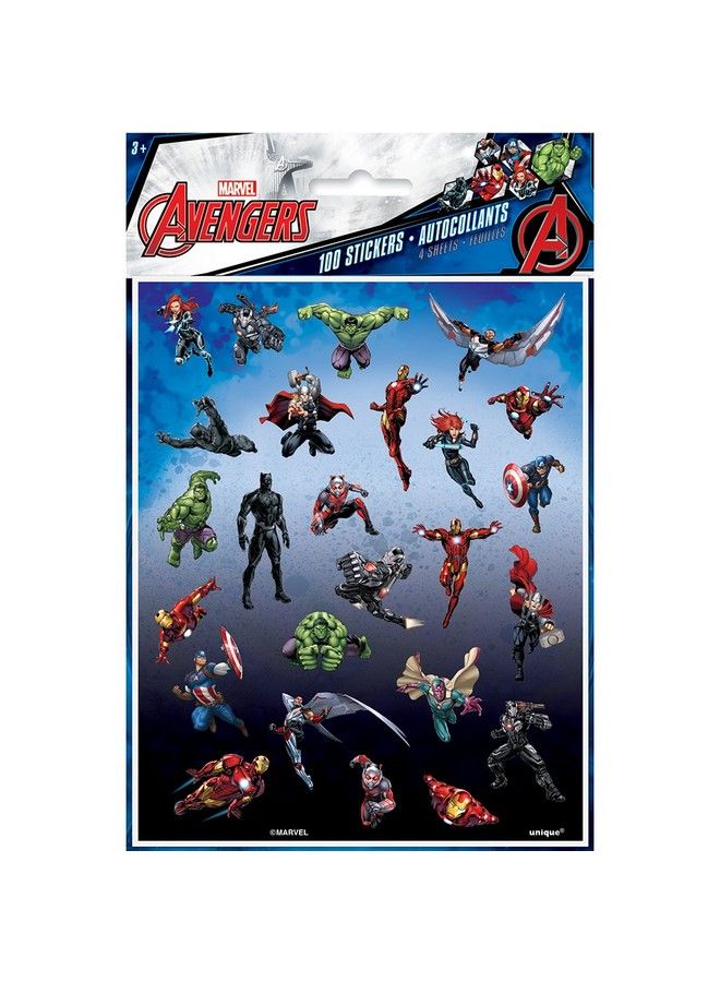 Unique Avengers Sticker Sheets Assorted Designs 4 Pcs - Image 1