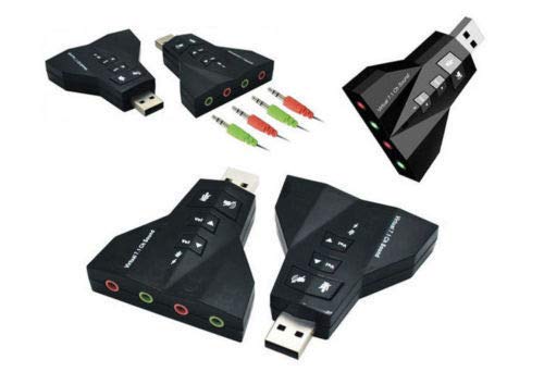 AlexVyan Airplane Virtual 7 1 Channel USB Sound Adapter External Sound Card with 2 Stereo Output and Mono Microphone-Input Jack (Black) Aeroplane with Volume/Sound Buttons - Image 3