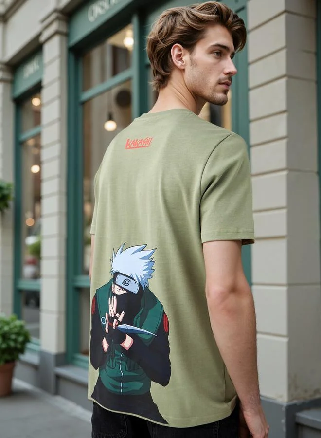 Splash FAV Kakashi Print Crew Neck T-shirt