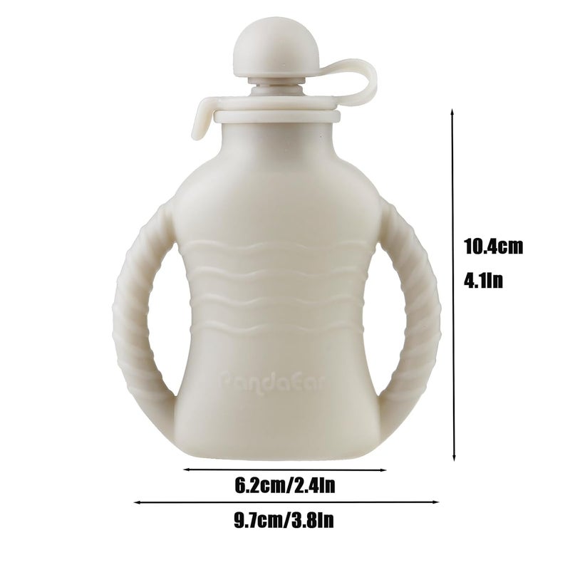 PandaEar 4 Pack Reusable Silicone Baby Food Pouches Washable Freezer Squeezable Pouch for Toddler Kids BPAFree Silicone Refillable Baby Food Storage 4oz - Image 3