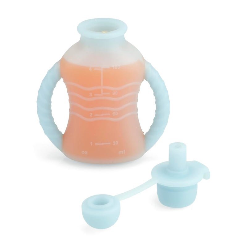 PandaEar 4 Pack Reusable Silicone Baby Food Pouches Washable Freezer Squeezable Pouch for Toddler Kids BPAFree Silicone Refillable Baby Food Storage 4oz - Image 5