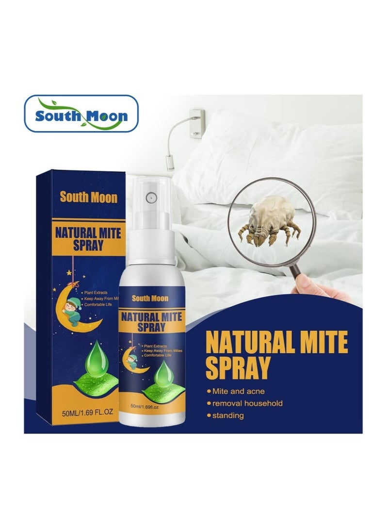 SOUTH MOON Mite Spray for home Mite Removal Indoor Environment Bed Linen and Clothing Mite Removal Spray (50ml 1Pcs) - Image 1
