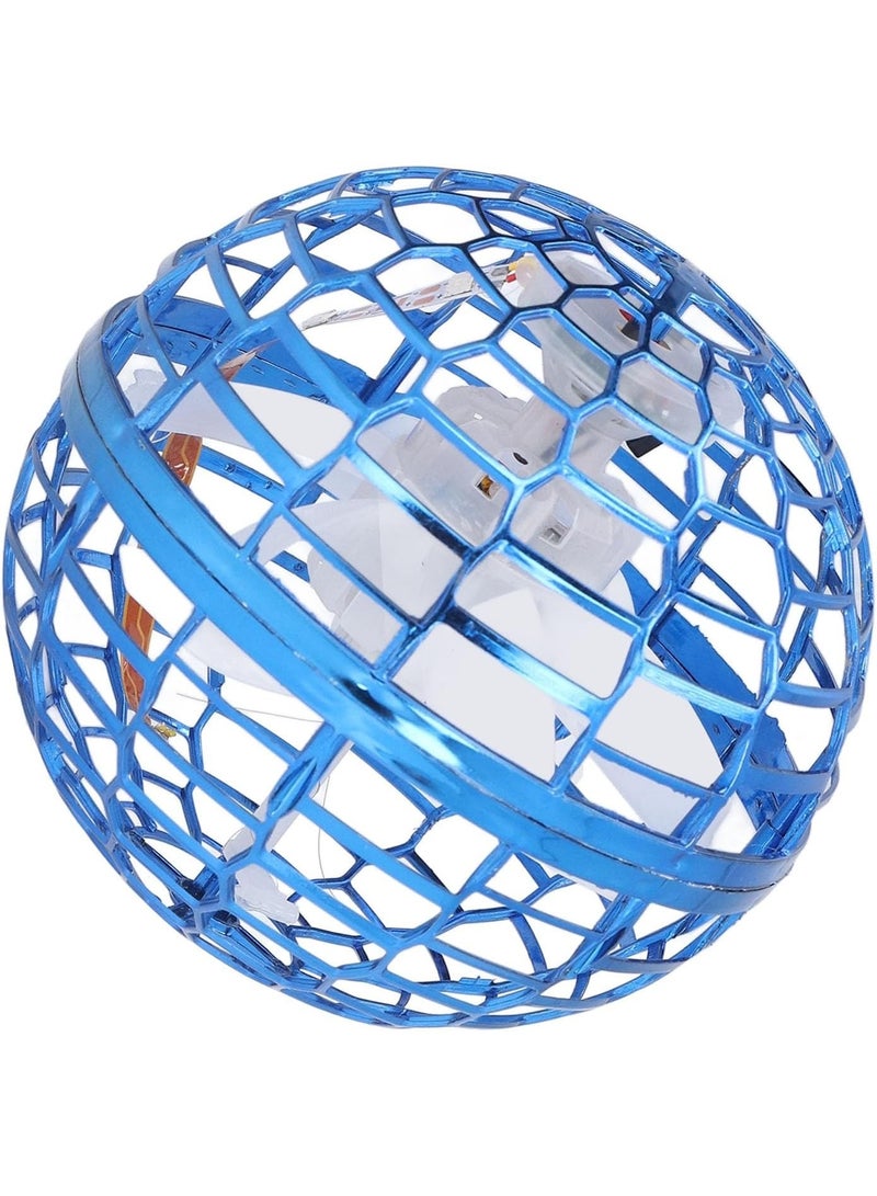 لعبة كرة طائرة يدوية التحكم من GOEI مزودة بإضاءة LED | طائرة بدون طيار دوارة 360 درجة على شكل كرة بوميرانج | لعبة تفاعلية قابلة لإعادة الشحن عبر USB للاستخدام الداخلي والخارجي للأطفال والكبار - أزرق - Image 4