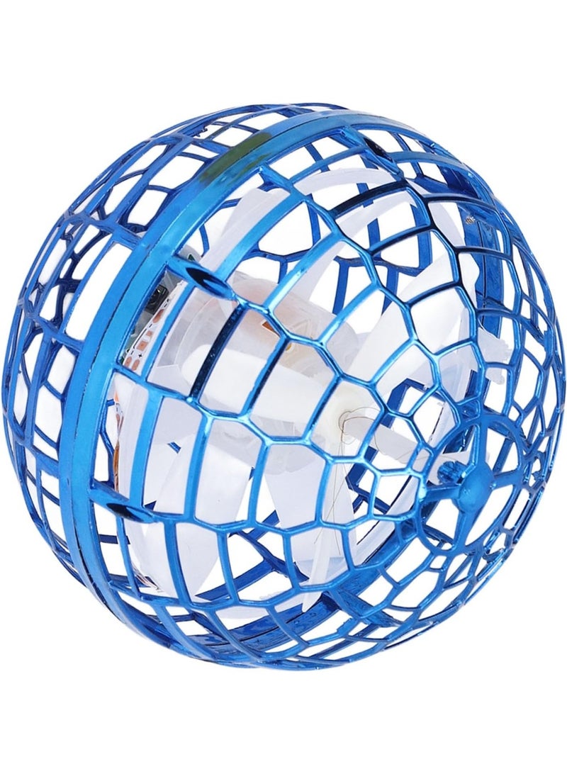لعبة كرة طائرة يدوية التحكم من GOEI مزودة بإضاءة LED | طائرة بدون طيار دوارة 360 درجة على شكل كرة بوميرانج | لعبة تفاعلية قابلة لإعادة الشحن عبر USB للاستخدام الداخلي والخارجي للأطفال والكبار - أزرق - Image 5