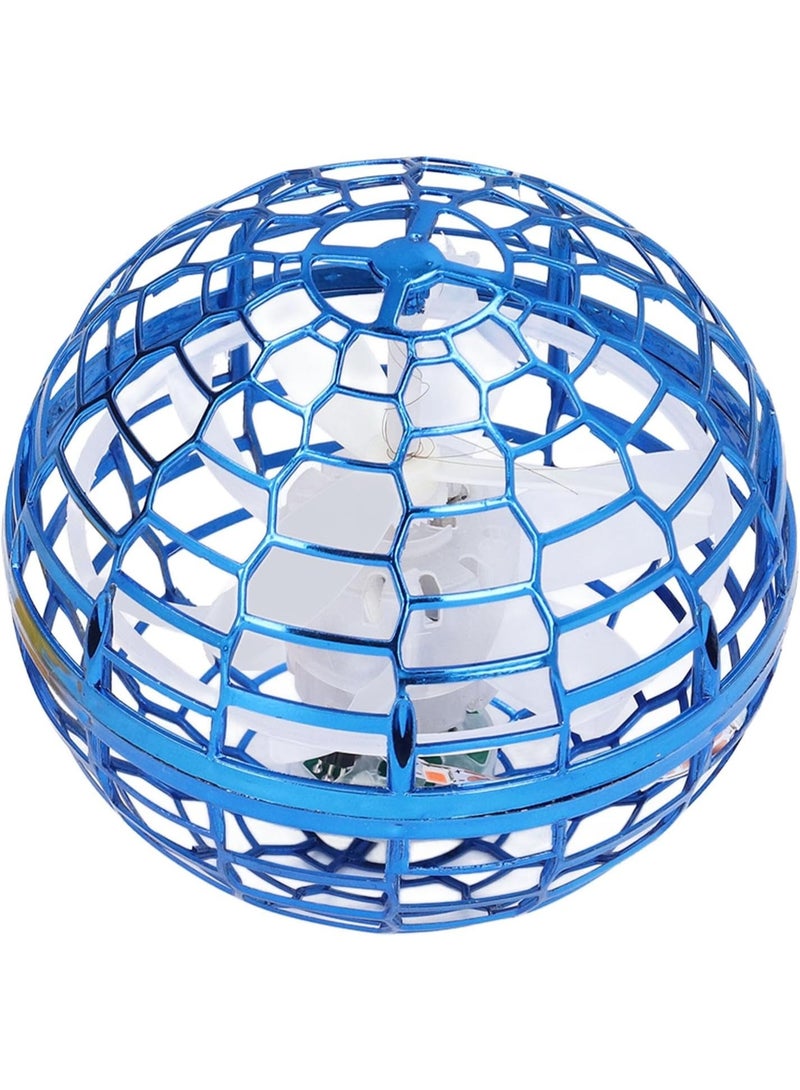 لعبة كرة طائرة يدوية التحكم من GOEI مزودة بإضاءة LED | طائرة بدون طيار دوارة 360 درجة على شكل كرة بوميرانج | لعبة تفاعلية قابلة لإعادة الشحن عبر USB للاستخدام الداخلي والخارجي للأطفال والكبار - أزرق - Image 2