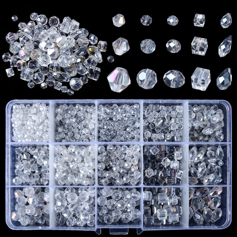 15 Grid Electroplated AB Crystal Glass Beads Set for DIY Bracelet Making - Image 2