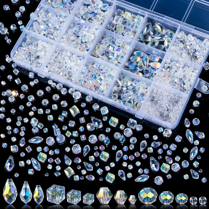 15 Grid Electroplated AB Crystal Glass Beads Set for DIY Bracelet Making - Image 3