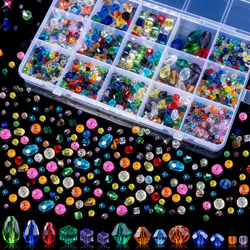 15 Grid Electroplated AB Crystal Glass Beads Set for DIY Bracelet Making - Image 4