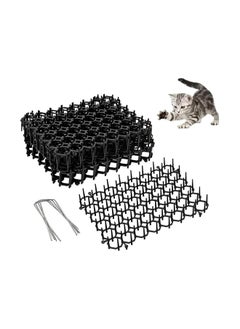 Generic 12PCS 20*15.5cm Cat Scat Mat with Spikes, Prickle Strips Plastic Spikes, Indoor and Outdoor for Dererrent, Prickle Strip Dig Network Stopper Cat Repellent Mat, Pet Digging Deterrent 8 U-Shaped Peg  - Image 1