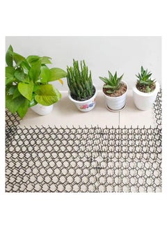 Generic 12PCS 20*15.5cm Cat Scat Mat with Spikes, Prickle Strips Plastic Spikes, Indoor and Outdoor for Dererrent, Prickle Strip Dig Network Stopper Cat Repellent Mat, Pet Digging Deterrent 8 U-Shaped Peg  - Image 2