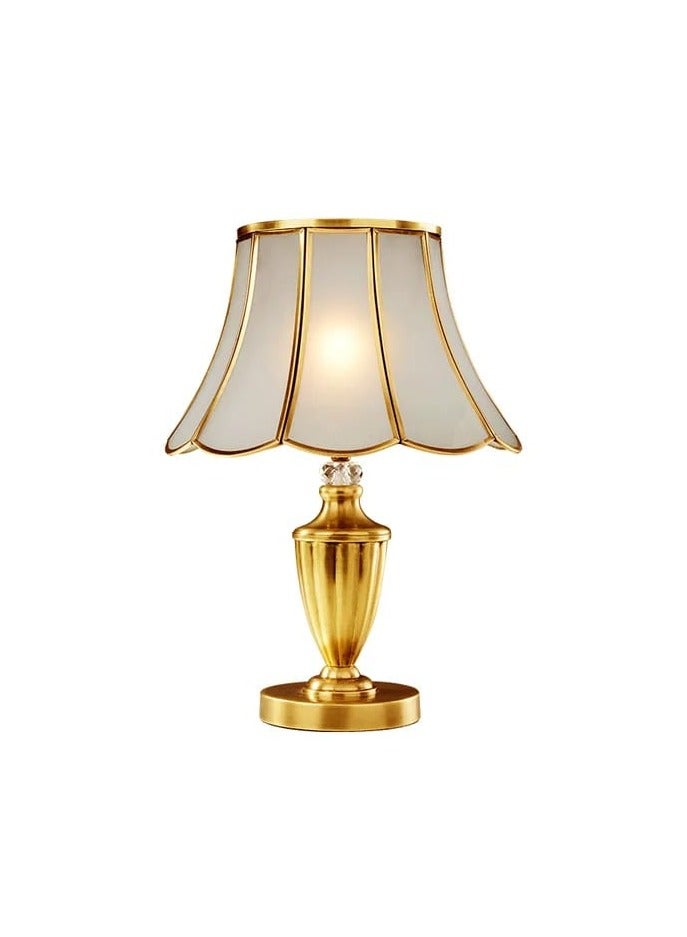 FAMI LIGHTS American style all copper desk lamp, bedroom bedside lamp, simple, modern, warm, living room decoration, creative desk lamp E27 Bulb (T001-1) - Image 1