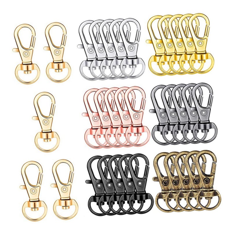 35 Pcs Colorful Zinc Alloy Lobster Claw Keyrings Swivel Clasps for Keychains Bags DIY Crafts - Image 2