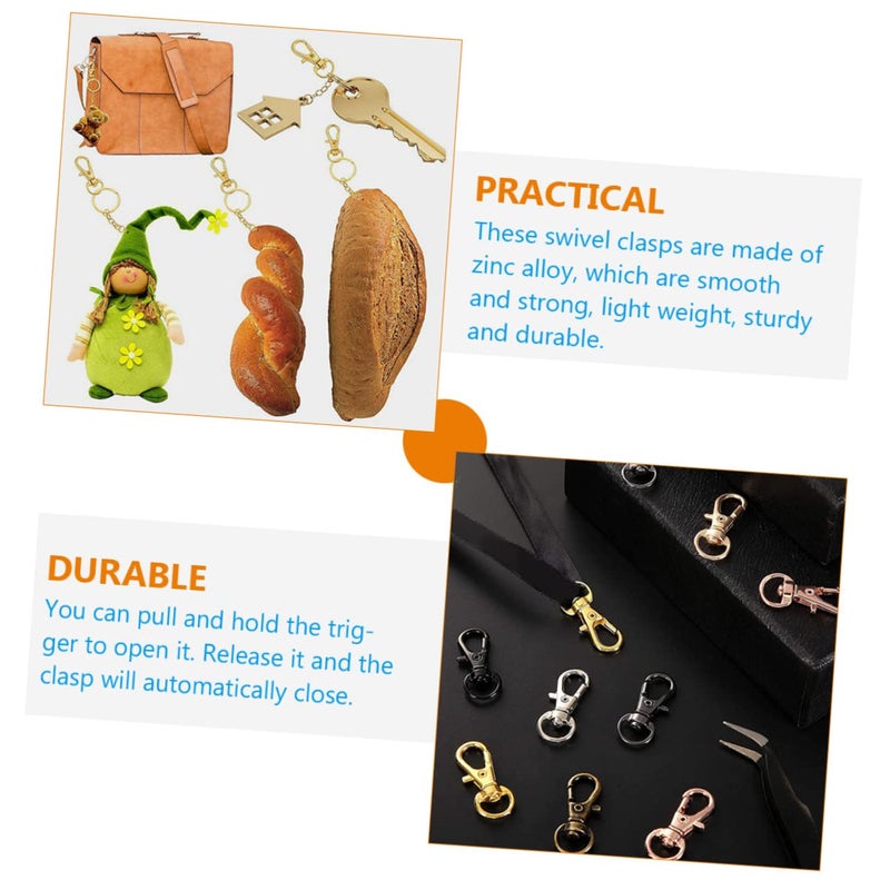 35 Pcs Colorful Zinc Alloy Lobster Claw Keyrings Swivel Clasps for Keychains Bags DIY Crafts - Image 3