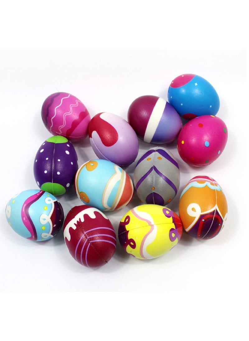 Genérico Color Printed Egg Foam Ball Children's Stress Relief Toys 12 Pieces  - Image 2